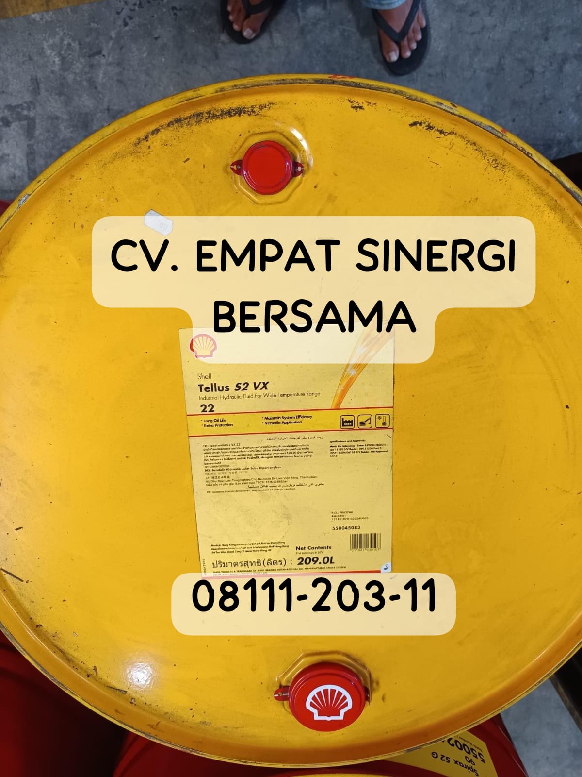 Shell Tellus S2 VX 22, Hydraulic HVI Oil, Drum/209 Lt