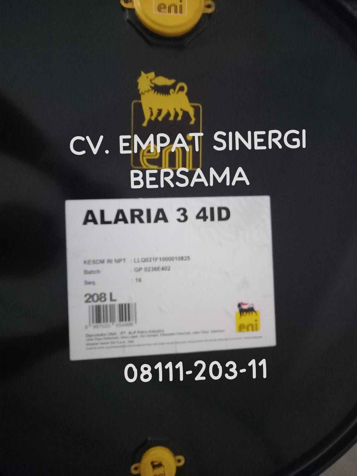 Eni Alaria 4ID 3 Heat Transfer Oil, Drum/208 Lt