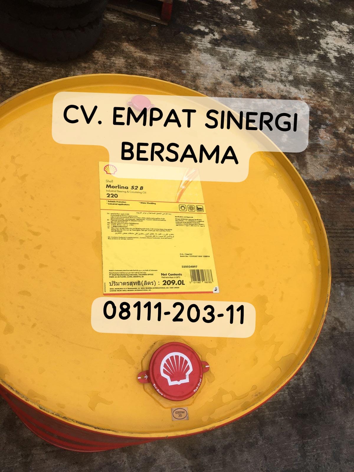 Shell Morlina S2 B 220 Circulating Oil, Drum/ 209 Lt
