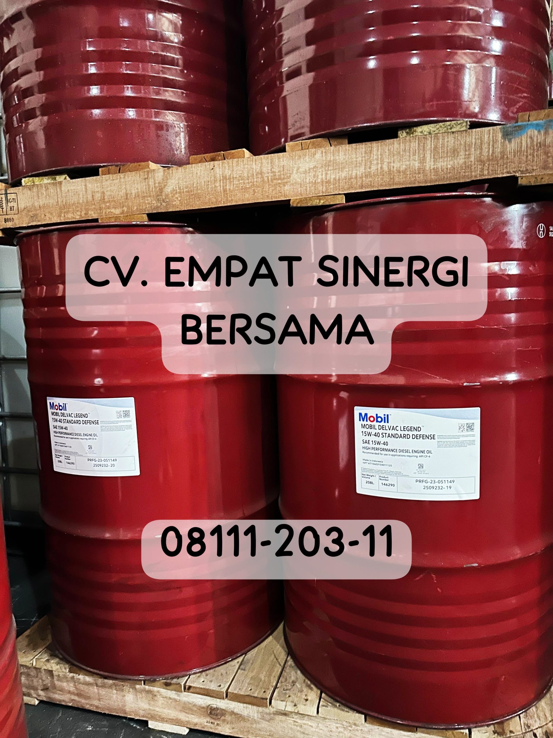Mobil Delvac Legend 15W-40 Standard Defense API CF-4, Drum/208 Lt