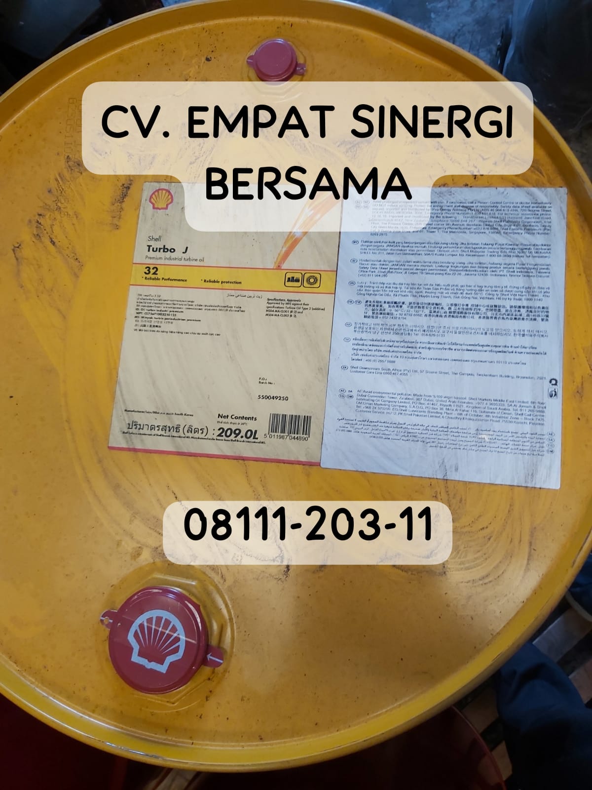 Shell Turbo J 32, Turbine Oil, Drum/209 Lt