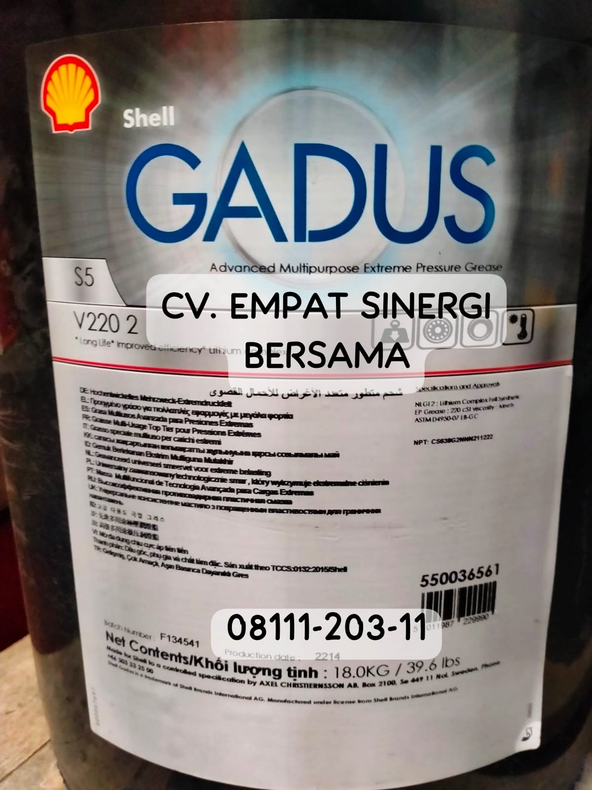 Shell Gadus S5 V220 2, Pail/18 Kg - Gambar 2
