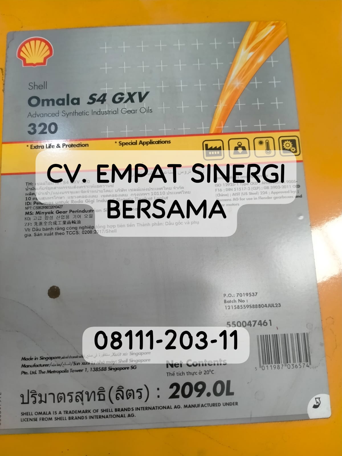 Shell Omala S4 GXV 320, Synthetic Gearbox PAO - Gambar 3