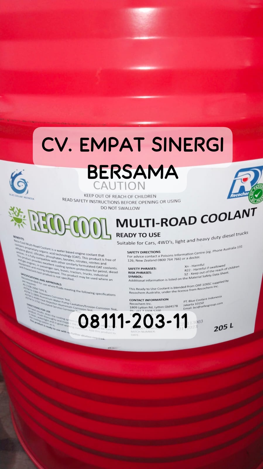 Air Radiator Reco Cool Multi Road Pre-Diluted Coolant ( Green )