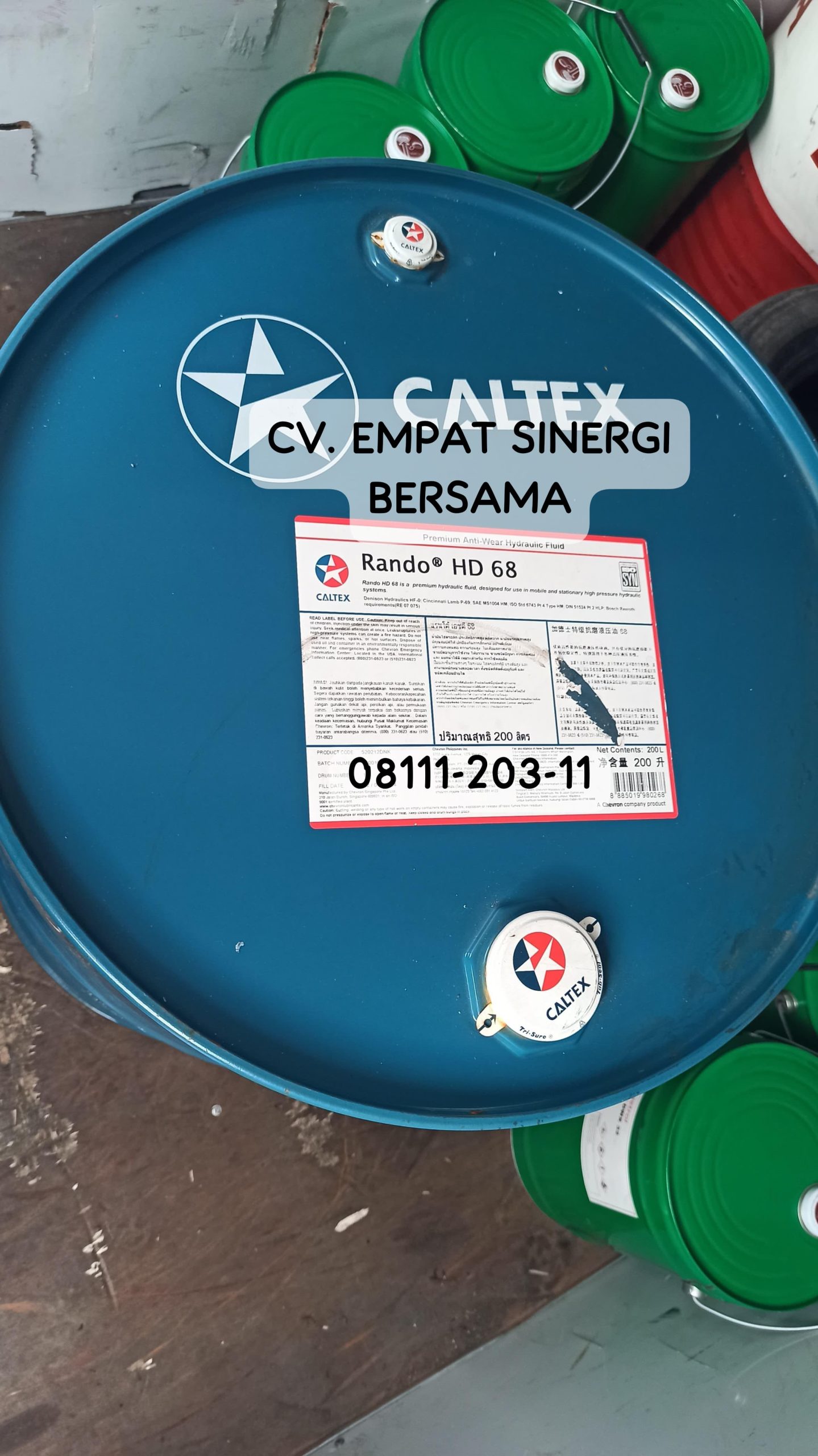 Caltex Rando HD 68, Premium Anti Wear Hydraulic Oil, Drum/ 200 Lt - Gambar 2